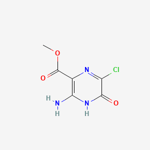 molecular formula C6H6ClN3O3 B576321 Methyl 3-amino-6-chloro-5-hydroxypyrazine-2-carboxylate CAS No. 1503-04-4