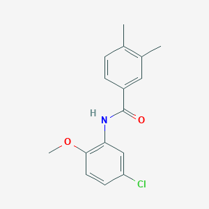 molecular formula C16H16ClNO2 B5763227 N-(5-chloro-2-methoxyphenyl)-3,4-dimethylbenzamide 