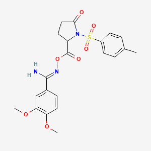3,4-dimethoxy-N'-[({1-[(4-methylphenyl)sulfonyl]-5-oxo-2-pyrrolidinyl}carbonyl)oxy]benzenecarboximidamide