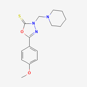 molecular formula C15H19N3O2S B5763254 5-(4-methoxyphenyl)-3-(1-piperidinylmethyl)-1,3,4-oxadiazole-2(3H)-thione 