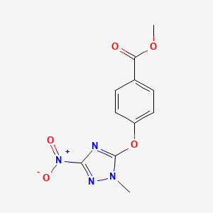 molecular formula C11H10N4O5 B5763261 methyl 4-[(1-methyl-3-nitro-1H-1,2,4-triazol-5-yl)oxy]benzoate 