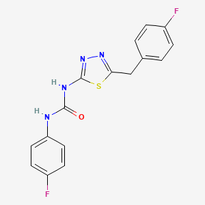 molecular formula C16H12F2N4OS B5763284 N-[5-(4-fluorobenzyl)-1,3,4-thiadiazol-2-yl]-N'-(4-fluorophenyl)urea 