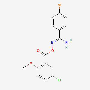 molecular formula C15H12BrClN2O3 B5763285 4-bromo-N'-[(5-chloro-2-methoxybenzoyl)oxy]benzenecarboximidamide 