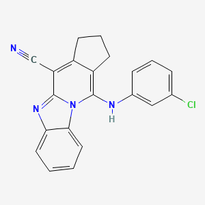 11-[(3-chlorophenyl)amino]-2,3-dihydro-1H-cyclopenta[4,5]pyrido[1,2-a]benzimidazole-4-carbonitrile