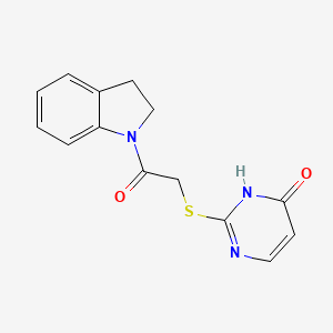 molecular formula C14H13N3O2S B5763320 2-{[2-(2,3-dihydro-1H-indol-1-yl)-2-oxoethyl]thio}-4-pyrimidinol 