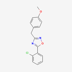 molecular formula C16H13ClN2O2 B5763358 5-(2-chlorophenyl)-3-(4-methoxybenzyl)-1,2,4-oxadiazole 