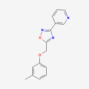 3-{5-[(3-methylphenoxy)methyl]-1,2,4-oxadiazol-3-yl}pyridine