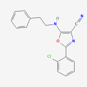 2-(2-chlorophenyl)-5-[(2-phenylethyl)amino]-1,3-oxazole-4-carbonitrile