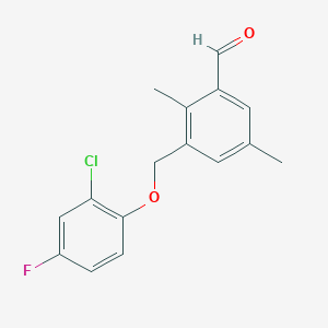 3-[(2-chloro-4-fluorophenoxy)methyl]-2,5-dimethylbenzaldehyde