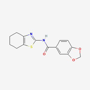 molecular formula C15H14N2O3S B5763407 N-(4,5,6,7-tetrahydro-1,3-benzothiazol-2-yl)-1,3-benzodioxole-5-carboxamide 