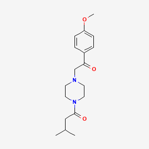 molecular formula C18H26N2O3 B5763420 1-(4-methoxyphenyl)-2-[4-(3-methylbutanoyl)-1-piperazinyl]ethanone 