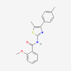 molecular formula C19H18N2O2S B5763480 2-methoxy-N-[5-methyl-4-(4-methylphenyl)-1,3-thiazol-2-yl]benzamide 