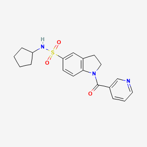 molecular formula C19H21N3O3S B5763484 N-cyclopentyl-1-(3-pyridinylcarbonyl)-5-indolinesulfonamide 