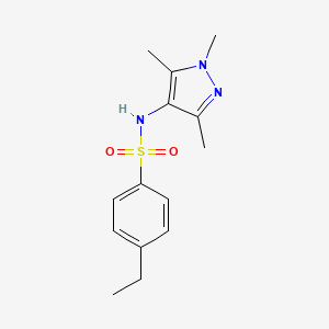 molecular formula C14H19N3O2S B5763491 4-ethyl-N-(1,3,5-trimethyl-1H-pyrazol-4-yl)benzenesulfonamide 
