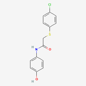 molecular formula C14H12ClNO2S B5763498 2-[(4-chlorophenyl)thio]-N-(4-hydroxyphenyl)acetamide 