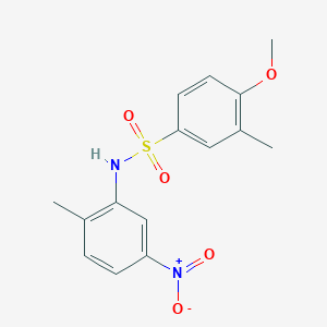 molecular formula C15H16N2O5S B5763514 4-methoxy-3-methyl-N-(2-methyl-5-nitrophenyl)benzenesulfonamide 