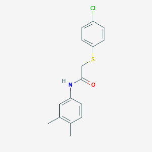 molecular formula C16H16ClNOS B5763532 2-[(4-chlorophenyl)thio]-N-(3,4-dimethylphenyl)acetamide 