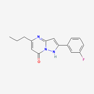 molecular formula C15H14FN3O B5763549 2-(3-fluorophenyl)-5-propylpyrazolo[1,5-a]pyrimidin-7-ol 