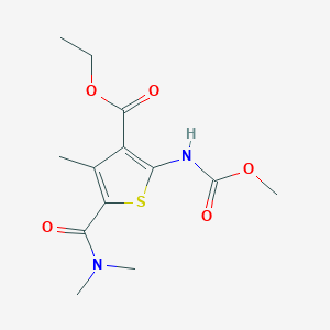 molecular formula C13H18N2O5S B5763565 ethyl 5-[(dimethylamino)carbonyl]-2-[(methoxycarbonyl)amino]-4-methyl-3-thiophenecarboxylate 