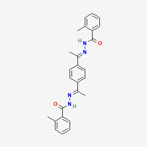 molecular formula C26H26N4O2 B5763603 N',N''-(1,4-phenylenedi-1-ethyl-1-ylidene)bis(2-methylbenzohydrazide) 