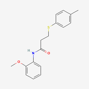 molecular formula C17H19NO2S B5763639 N-(2-methoxyphenyl)-3-[(4-methylphenyl)thio]propanamide 