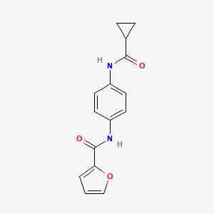molecular formula C15H14N2O3 B5763641 N-{4-[(cyclopropylcarbonyl)amino]phenyl}-2-furamide 
