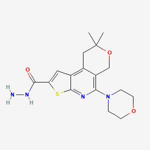 molecular formula C17H22N4O3S B5763644 8,8-dimethyl-5-(4-morpholinyl)-8,9-dihydro-6H-pyrano[4,3-d]thieno[2,3-b]pyridine-2-carbohydrazide 