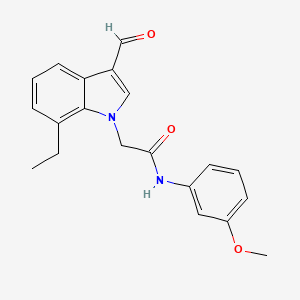 2-(7-ethyl-3-formyl-1H-indol-1-yl)-N-(3-methoxyphenyl)acetamide
