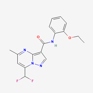 molecular formula C17H16F2N4O2 B5763673 7-(difluoromethyl)-N-(2-ethoxyphenyl)-5-methylpyrazolo[1,5-a]pyrimidine-3-carboxamide 
