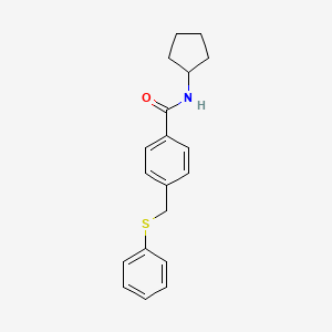 molecular formula C19H21NOS B5763682 N-cyclopentyl-4-[(phenylthio)methyl]benzamide 