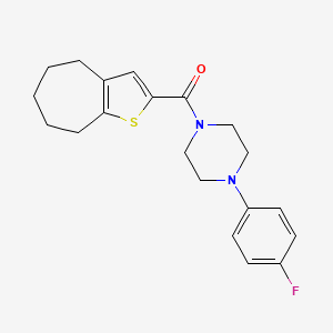 molecular formula C20H23FN2OS B5763705 1-(4-fluorophenyl)-4-(5,6,7,8-tetrahydro-4H-cyclohepta[b]thien-2-ylcarbonyl)piperazine 