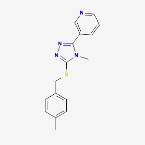 molecular formula C16H16N4S B5763740 3-{4-methyl-5-[(4-methylbenzyl)thio]-4H-1,2,4-triazol-3-yl}pyridine 