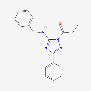 molecular formula C18H18N4O B5763743 N-benzyl-3-phenyl-1-propionyl-1H-1,2,4-triazol-5-amine 