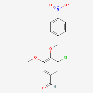 molecular formula C15H12ClNO5 B5763749 3-chloro-5-methoxy-4-[(4-nitrobenzyl)oxy]benzaldehyde 