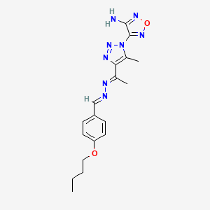 molecular formula C18H22N8O2 B5763750 4-butoxybenzaldehyde {1-[1-(4-amino-1,2,5-oxadiazol-3-yl)-5-methyl-1H-1,2,3-triazol-4-yl]ethylidene}hydrazone 