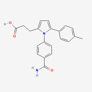 molecular formula C21H20N2O3 B5763773 3-[1-[4-(aminocarbonyl)phenyl]-5-(4-methylphenyl)-1H-pyrrol-2-yl]propanoic acid 