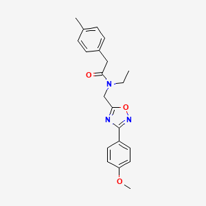 molecular formula C21H23N3O3 B5763793 N-ethyl-N-{[3-(4-methoxyphenyl)-1,2,4-oxadiazol-5-yl]methyl}-2-(4-methylphenyl)acetamide 