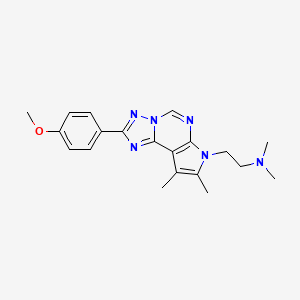 molecular formula C20H24N6O B5763804 2-[2-(4-methoxyphenyl)-8,9-dimethyl-7H-pyrrolo[3,2-e][1,2,4]triazolo[1,5-c]pyrimidin-7-yl]-N,N-dimethylethanamine 