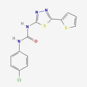 molecular formula C13H9ClN4OS2 B5763824 N-(4-chlorophenyl)-N'-[5-(2-thienyl)-1,3,4-thiadiazol-2-yl]urea 