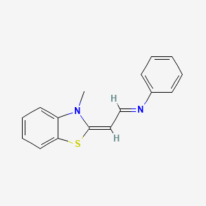 molecular formula C16H14N2S B576388 (1Z,2E)-2-(3-Methyl-1,3-benzothiazol-2(3H)-ylidene)-N-phenylethanimine CAS No. 1222-84-0
