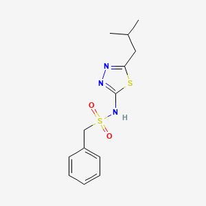 molecular formula C13H17N3O2S2 B5763883 N-(5-isobutyl-1,3,4-thiadiazol-2-yl)-1-phenylmethanesulfonamide 