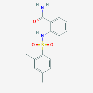 molecular formula C15H16N2O3S B5763900 2-{[(2,4-dimethylphenyl)sulfonyl]amino}benzamide 
