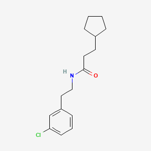 molecular formula C16H22ClNO B5763903 N-[2-(3-chlorophenyl)ethyl]-3-cyclopentylpropanamide 