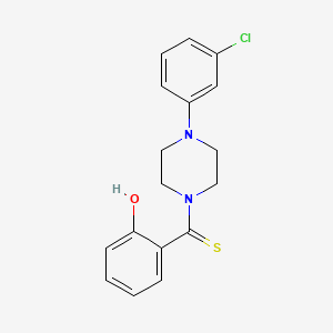 molecular formula C17H17ClN2OS B5763945 2-{[4-(3-chlorophenyl)-1-piperazinyl]carbonothioyl}phenol 