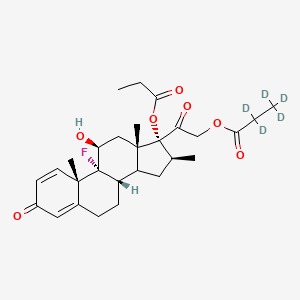 molecular formula C28H37FO7 B576395 [2-[(8S,9R,10S,11S,13S,16S,17R)-9-fluoro-11-hydroxy-10,13,16-trimethyl-3-oxo-17-propanoyloxy-6,7,8,11,12,14,15,16-octahydrocyclopenta[a]phenanthren-17-yl]-2-oxoethyl] 2,2,3,3,3-pentadeuteriopropanoate CAS No. 1332-09-8