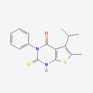 molecular formula C16H16N2OS2 B5763967 5-isopropyl-6-methyl-3-phenyl-2-thioxo-2,3-dihydrothieno[2,3-d]pyrimidin-4(1H)-one 