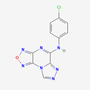 molecular formula C11H6ClN7O B5763980 N-(4-chlorophenyl)[1,2,5]oxadiazolo[3,4-e][1,2,4]triazolo[4,3-a]pyrazin-5-amine 