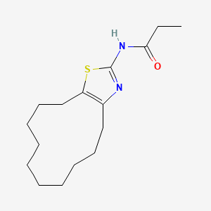 molecular formula C16H26N2OS B5763997 N-(4,5,6,7,8,9,10,11,12,13-decahydrocyclododeca[d][1,3]thiazol-2-yl)propanamide 