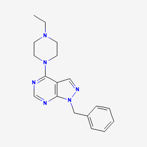 molecular formula C18H22N6 B5764054 1-benzyl-4-(4-ethyl-1-piperazinyl)-1H-pyrazolo[3,4-d]pyrimidine 
