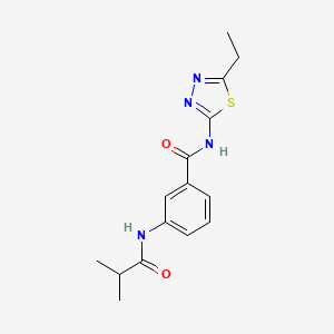 molecular formula C15H18N4O2S B5764083 N-(5-ethyl-1,3,4-thiadiazol-2-yl)-3-(isobutyrylamino)benzamide 